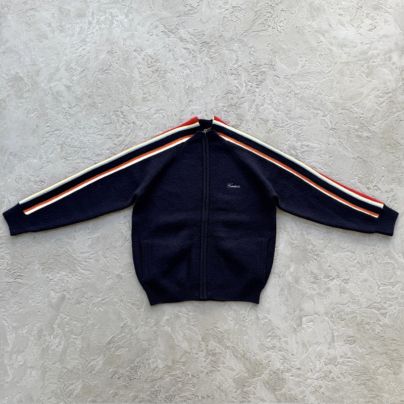 MULTI STRIPE KNIT ZIP UP