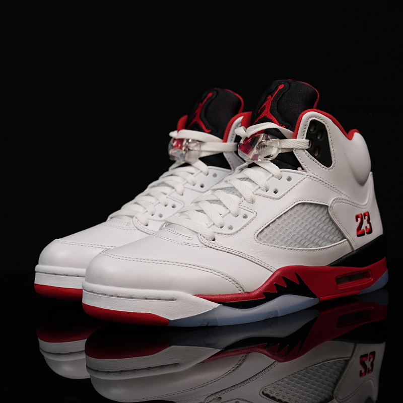 LJR Batch HQ7978-101 Air Jordan 5 Fire Red Black Tongue