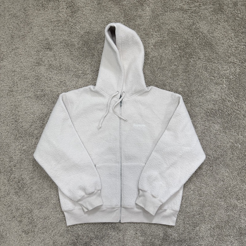 Sup Pilled Cream Zip Hoodie