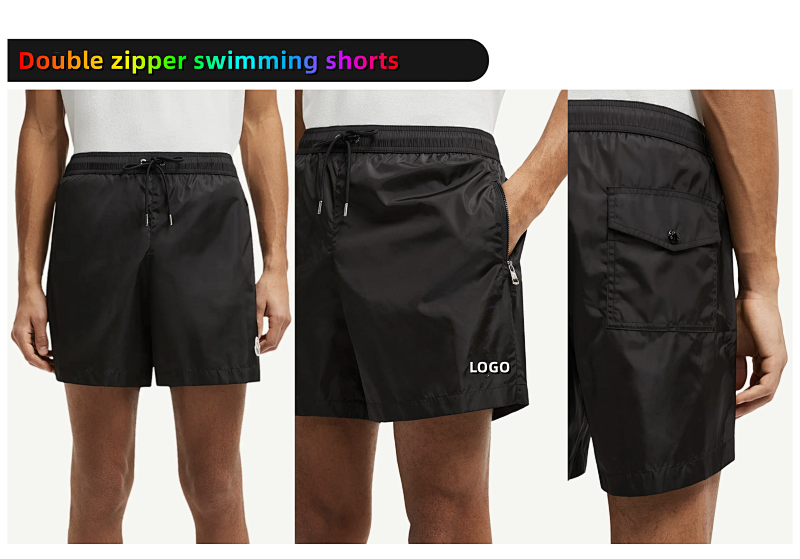 #PRO0ac Double logo zipper swimming shorts