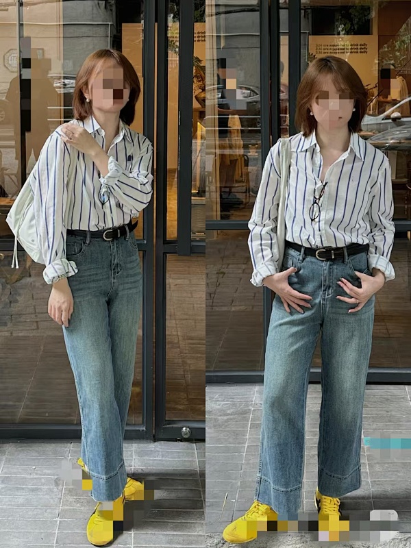 ##Linen Stripe Shirt 027 P