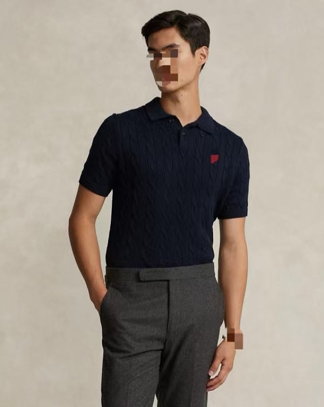 ##Cable-Knit Cotton Polo Shirt polo衫 Z