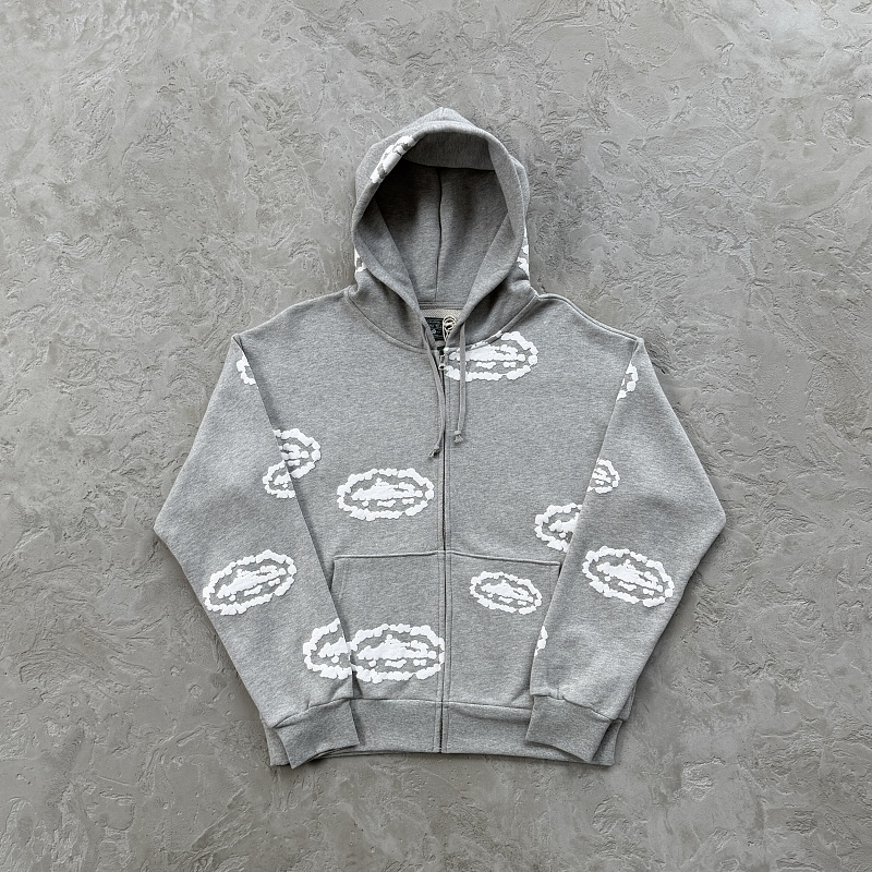 Cor X DenTears Zip Up Hoodie -grey