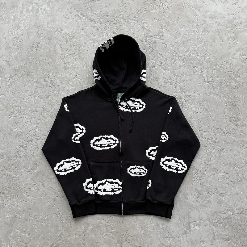 Cor X DenTears Zip Up Hoodie -black